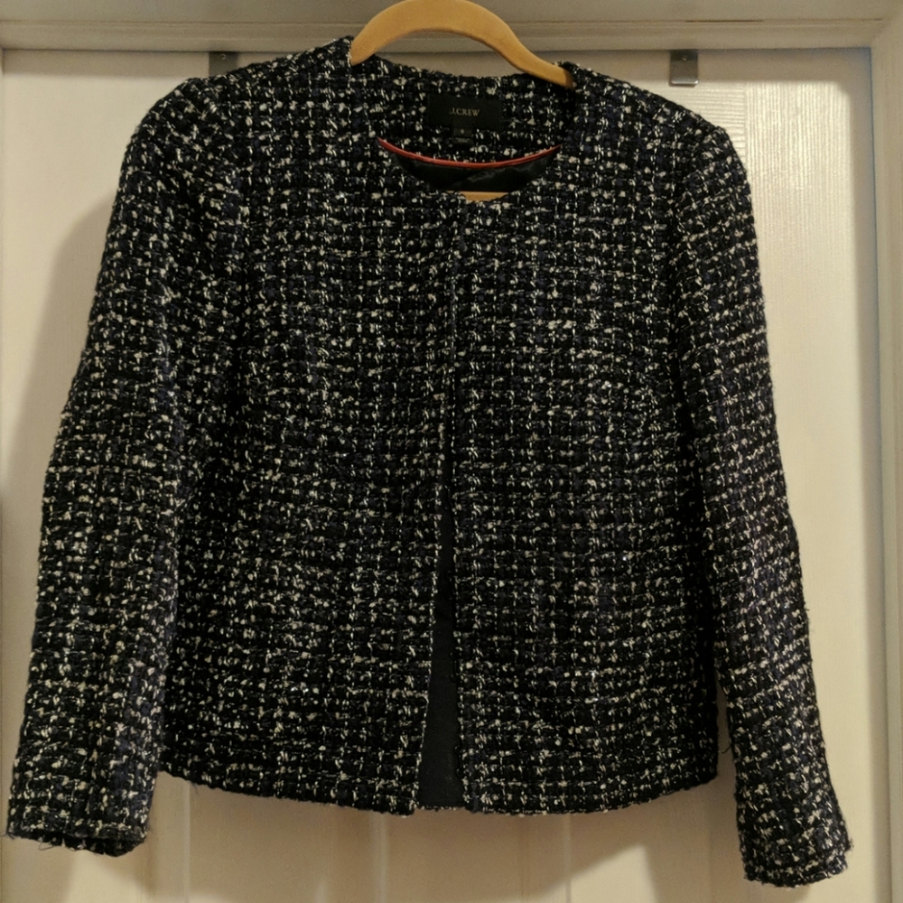 J. Crew Tweed Navy/Black Jacket